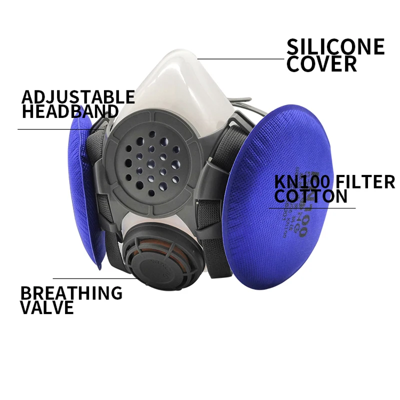 Маска для сна респиратор защита от пыли и газа полулицевая промышленная маска с