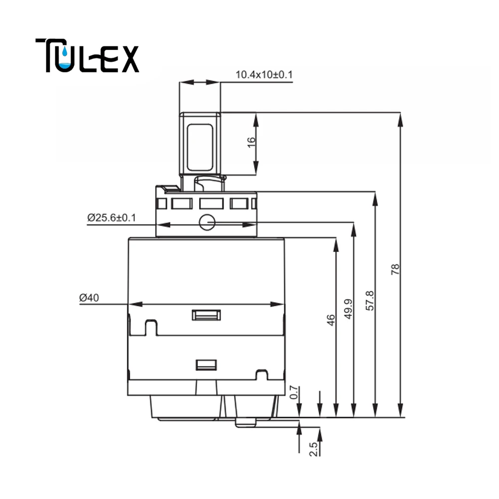 TULEX 40 мм Баланс давления роторный Тип Керамический дисковый смеситель кран картридж с дистрибьютором с фильтром Запасная часть
