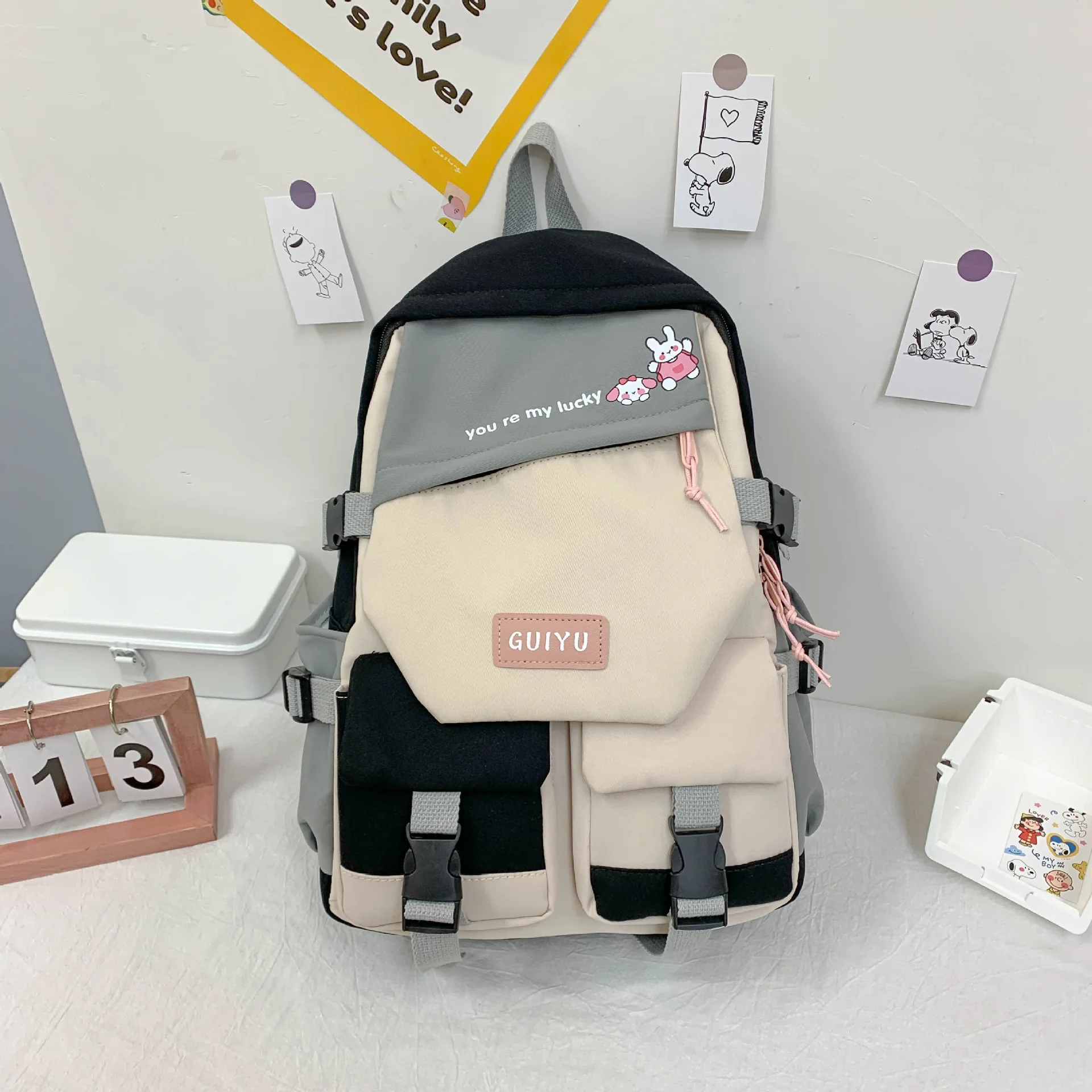 

Cute Women Large Capacity Backpack Waterproof Nylon Female Schoolbag College Lady Laptop Backpacks Kawaii Girl Travel Book Bags