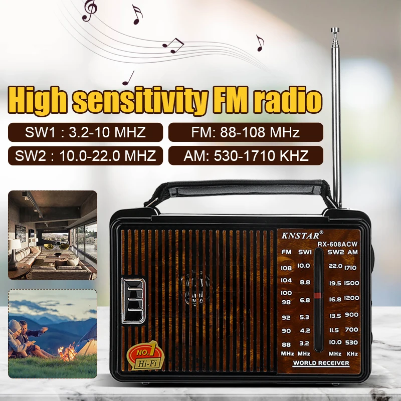 Полнодиапазонный цифровой демодулятор портативное радио FM/AM/SW/LW для русских и