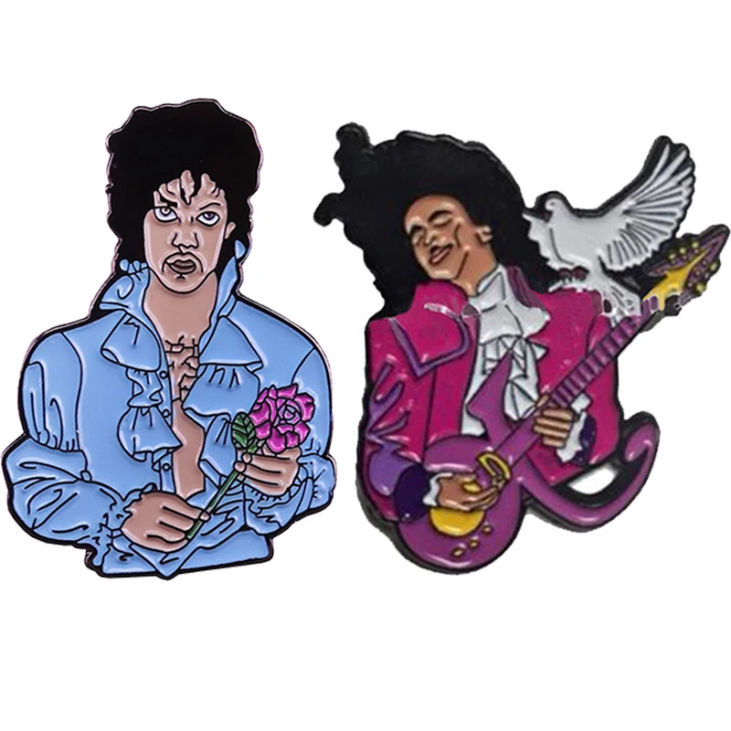 Фиолетовая эмалированная булавка певица с изображением дождя значок принца