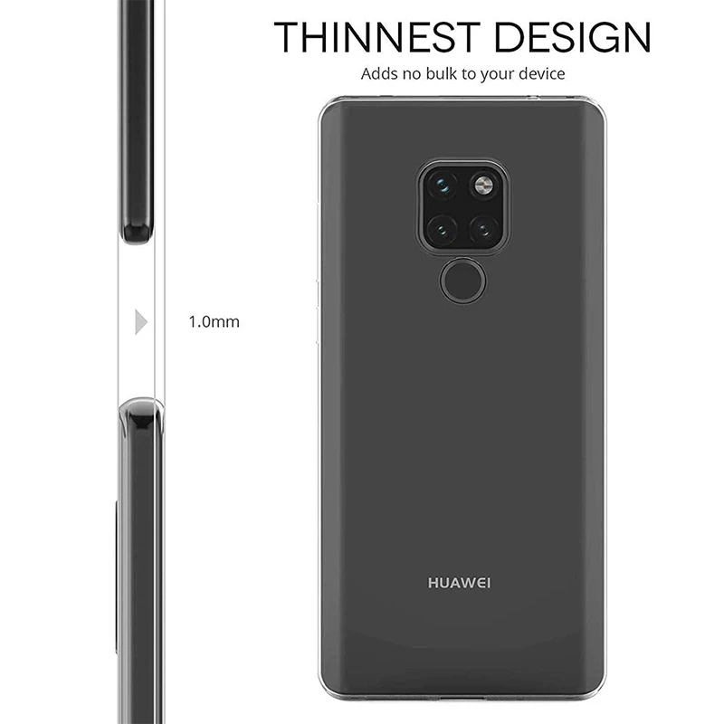 Мягкие прозрачные силиконовые чехлы из ТПУ для Huawei Mate 20 X Pro чехол тонкий 360