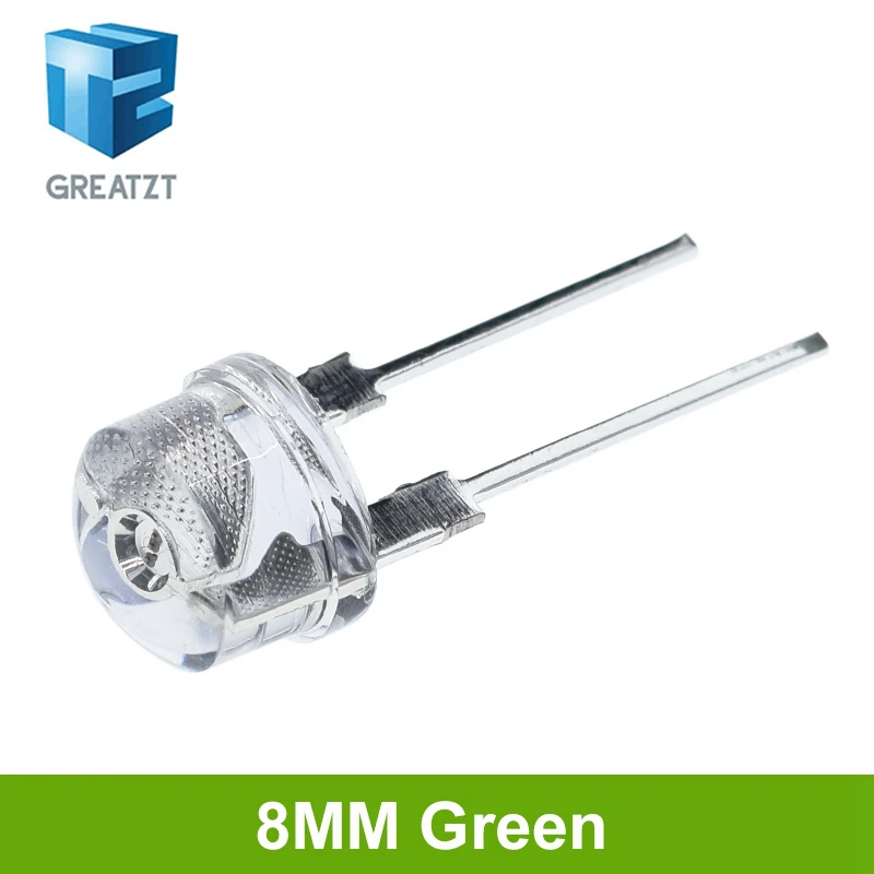 GREATZT 10 шт в упаковке новая F8 8 мм 0 5 W 3 2 V соломенная шляпа Светодиодный белый супер