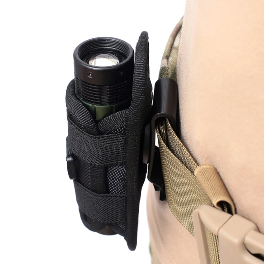 Tactical 360 Degrees Rotatable Flashlight Pouch Holster Torch Case for Belt Cover Hunting Lighting Accessory Bag Survival | Спорт и