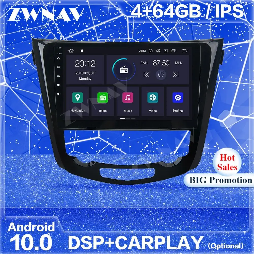 

Carplay DSP Android экран GPS для Nissan X-Trail Qashqai 2013 2014 2015 2016 2017 2018 автомобильное аудио Радио стерео плеер головное устройство