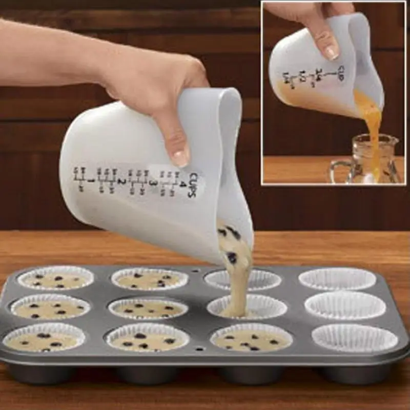 

Sinmple Love Shaped 500ml Silicone Measuring Cup Heat Resistant Baking Soft Measuring Cup Baking And Measuring Tools