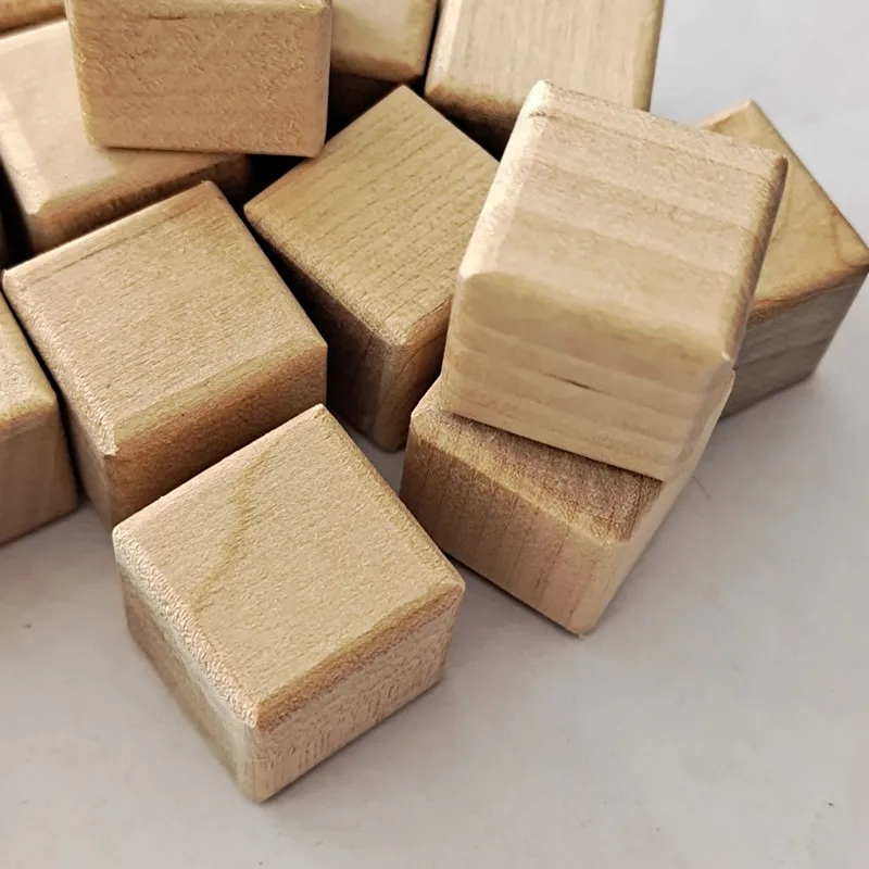 50pcs 2cm Wooden Cubes for Arts and Crafts DIY Photo Blocks Unfinished Natural Wood Kids Toy Home Decor | Дом и сад