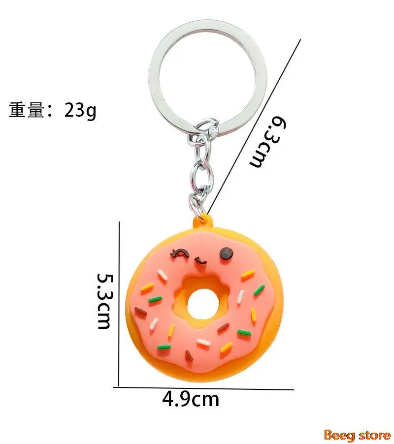 Милый брелок с резиновым пончиком автомобильный подвеской для женщин аксессуары