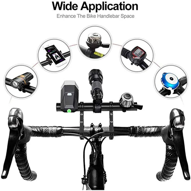 20cm bike handlebar extender mtb bicycle bracket bike stem tube extension for speedometer headlight phone rack light lamp holder free global shipping