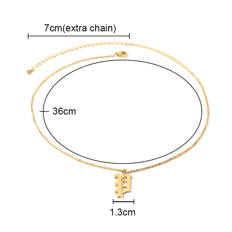 Ожерелье с буквами для женщин колье из нержавеющей стали золотого цвета со
