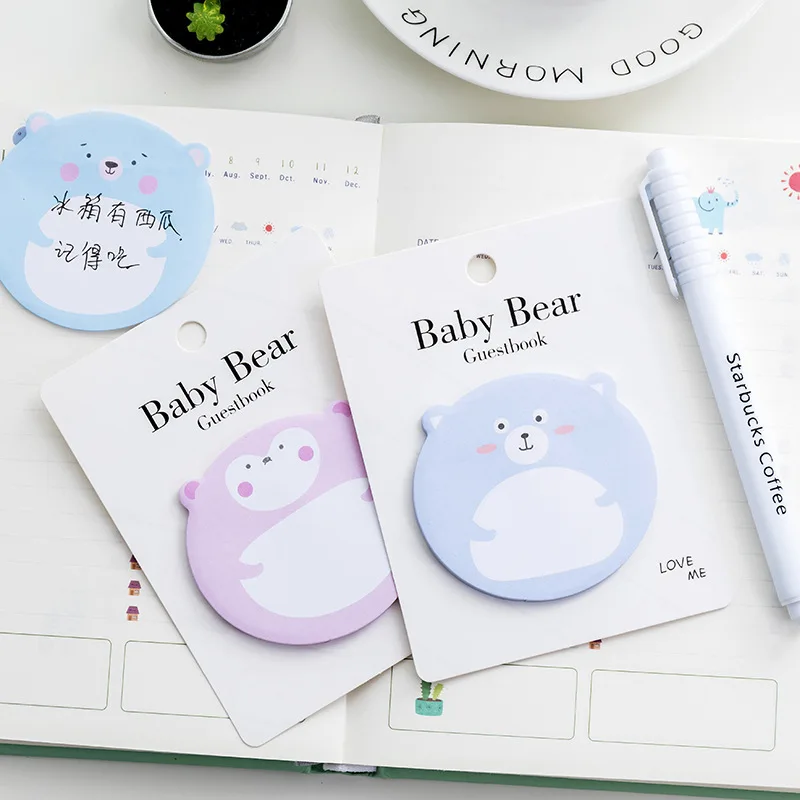 40 шт. Kawaii блокнот для заметок Стикеры с милым медвежонком канцелярские украшения