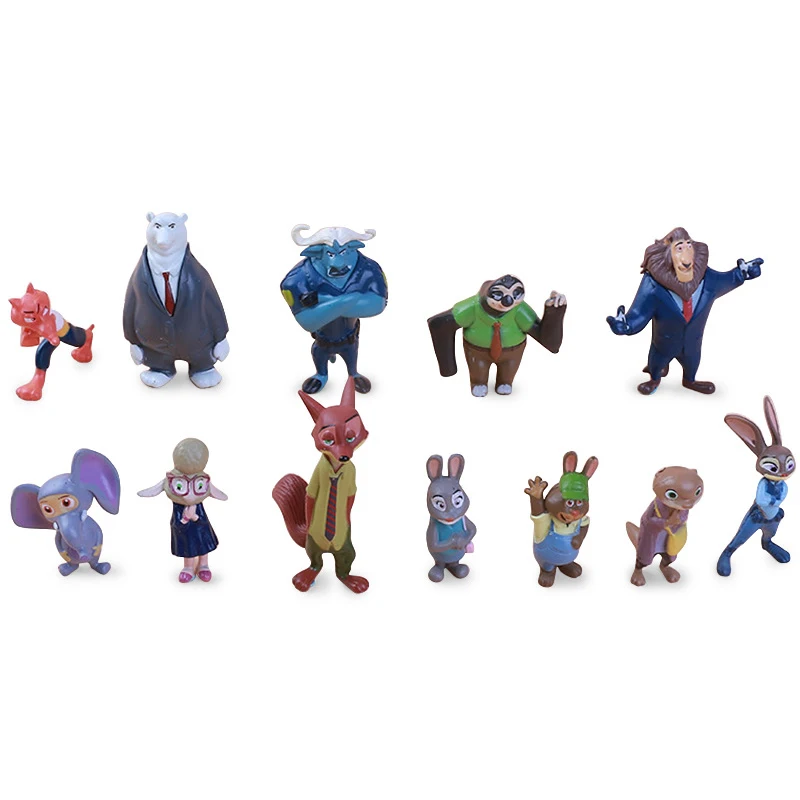 Экшн-фигурки из ПВХ Зоотопия Disney игрушки-модели для детей подарок 12 шт./компл. 5-10
