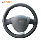 Рука сшитый черный искусственная кожа PU чехол рулевого колеса автомобиля для Toyota Hilux Yaris Vios 2018-2019 Priora 2 2013-2018 Lada Kalina 2