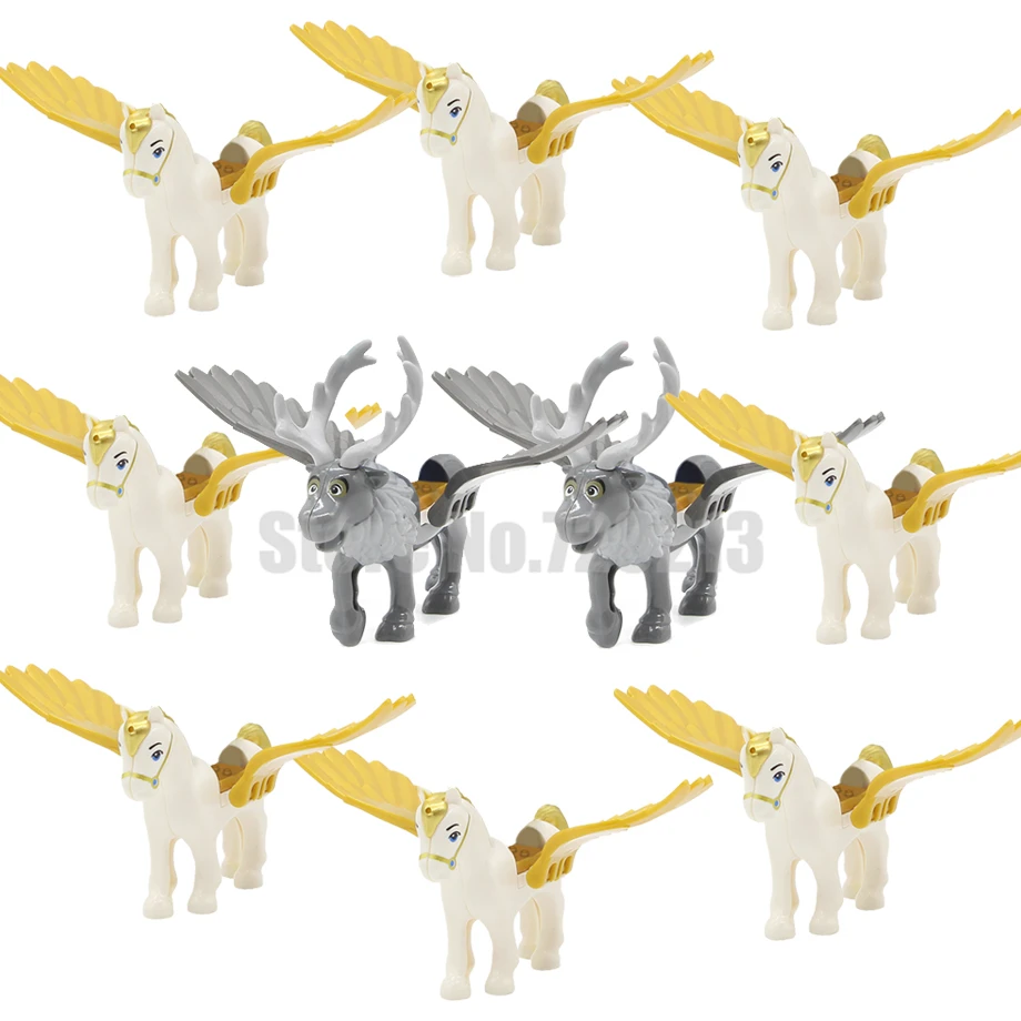 

Single Sale Princess With Flying Horse Elk Girl Mermaid Doll Figure Building Blocks Model Toy JG122 JG123 Children