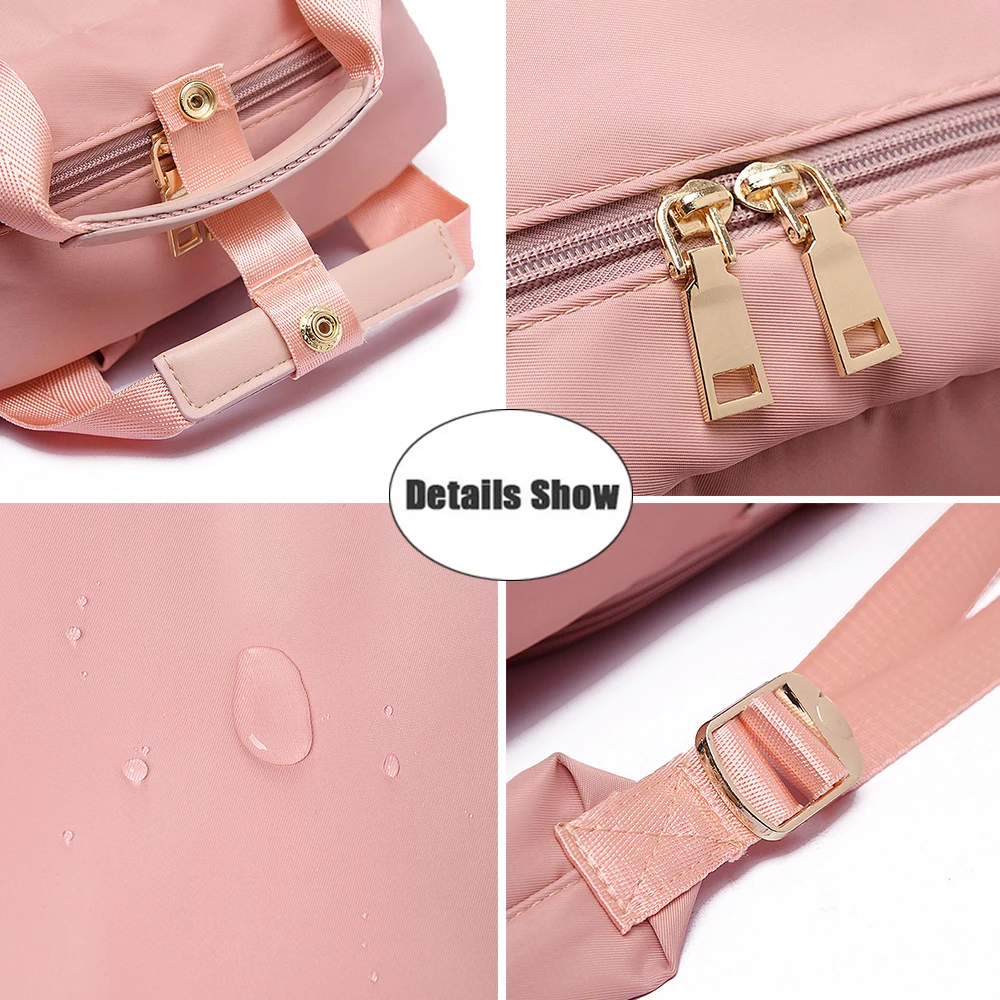 USB зарядка розовый рюкзак для ноутбука женский 14 дюймов водонепроницаемый