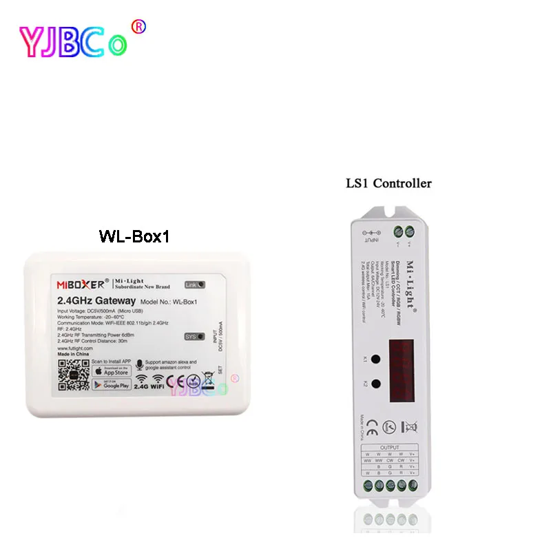 LS1 and WL-Box1 Пульт FUT090 2,4 ГГц+ WiFi iBox1+ Miboxer LS1, DC12V 24 В 15A, 4 в 1 Умный светодиодный контроллер для одного цвета, RGB RGBW CCT полосы - Цвет: LS1 and WL-Box1