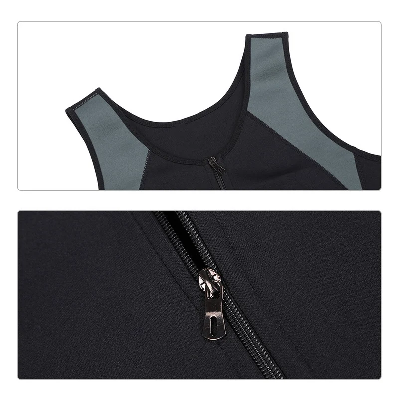 Muyogrt Men Zipper Nepprene Sauna Vest Suit Corset Body Shaper Belly Fat Steampunk Slimming Reducer Latex Underwear | Мужская одежда