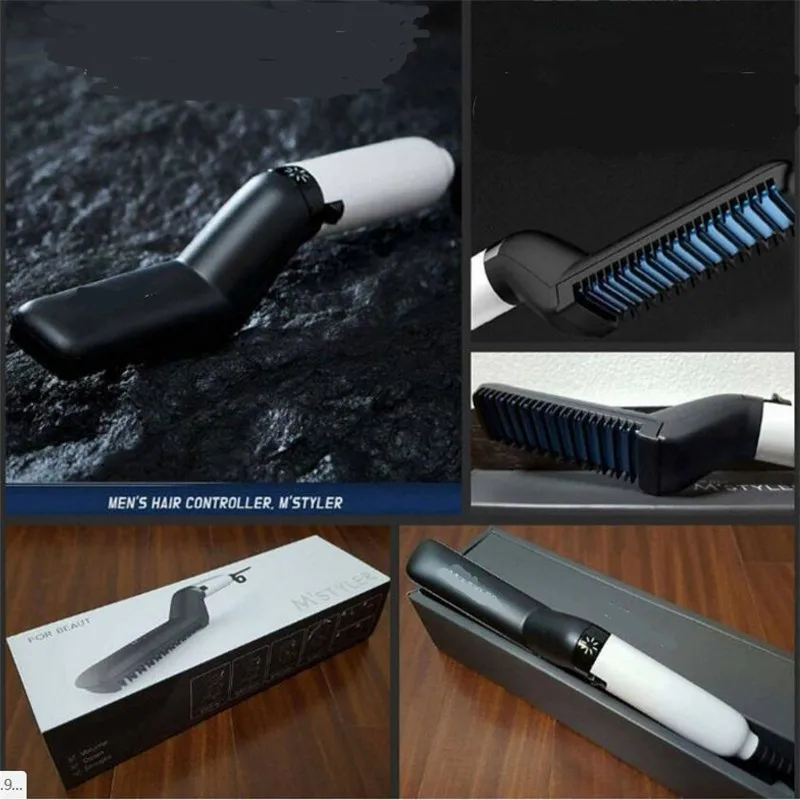 Портативный электрический выпрямитель для волос щетка укладки плоская железная