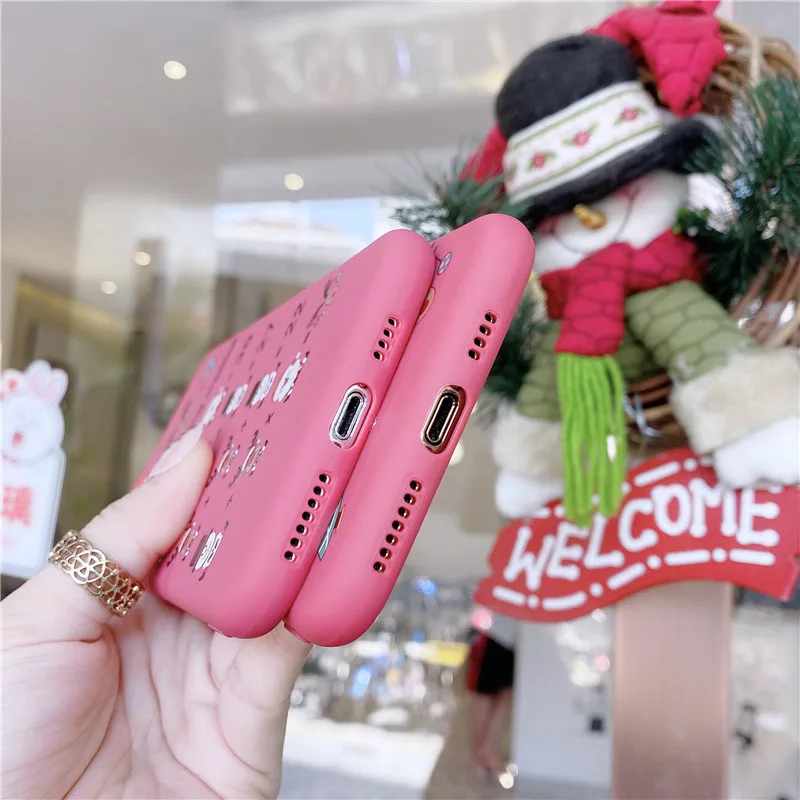 

Cartoon Merry Christmas Phone Case For iPhone 11 Pro Max 7 8 Plus XR X XS Max Santa Claus Red Slicone Soft TPU Back Cover