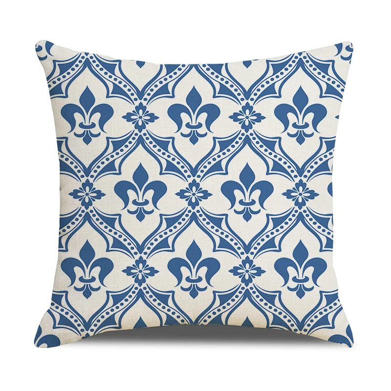 

Pillow Case 45*45 Cushion Cover Geometric Blue Polyester Cushions for Sofa Throw Pillow Covers Home Decor Pillow Cover