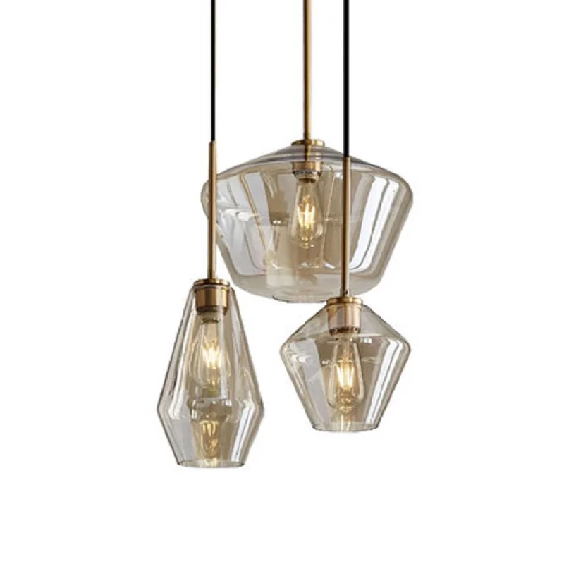 

A Restaurant chandelier bar creative personality Nordic retro industrial style coffee shop single-ended glass ball chandelier