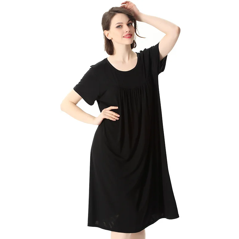 

Fdfklak Cotton Nightdress Women Plus Size 2XL-7XL Nighty Summer Short Sleeve loose Night Dress Sleep Wear Ladies Nightgown