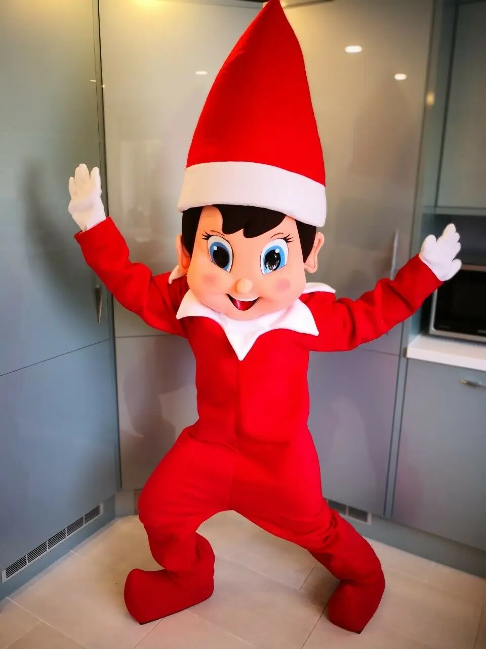 Костюм "Сказочный эльф" для взрослых в стиле карикатуры Nauty Elf для Хэллоуина, карнавальной вечеринки, мероприятий и косплейных выступлений.