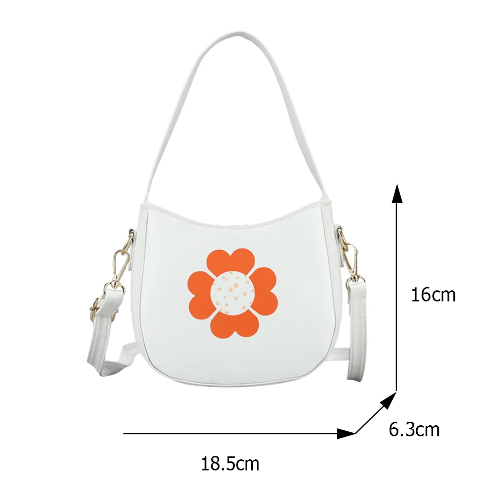 

Fashion Women Flower Printing PU Leather Shoulder Crossbody Messenger Bag Ladies Casual Mini Top-handle Handbags Purse