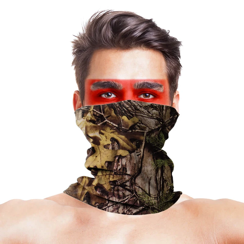 High-Jump Fishing Buffe Clothes Polyester Bike Face Mask Windproof Anti UV 3D Leaf Military Outdoor Fishing Sportswear Buff