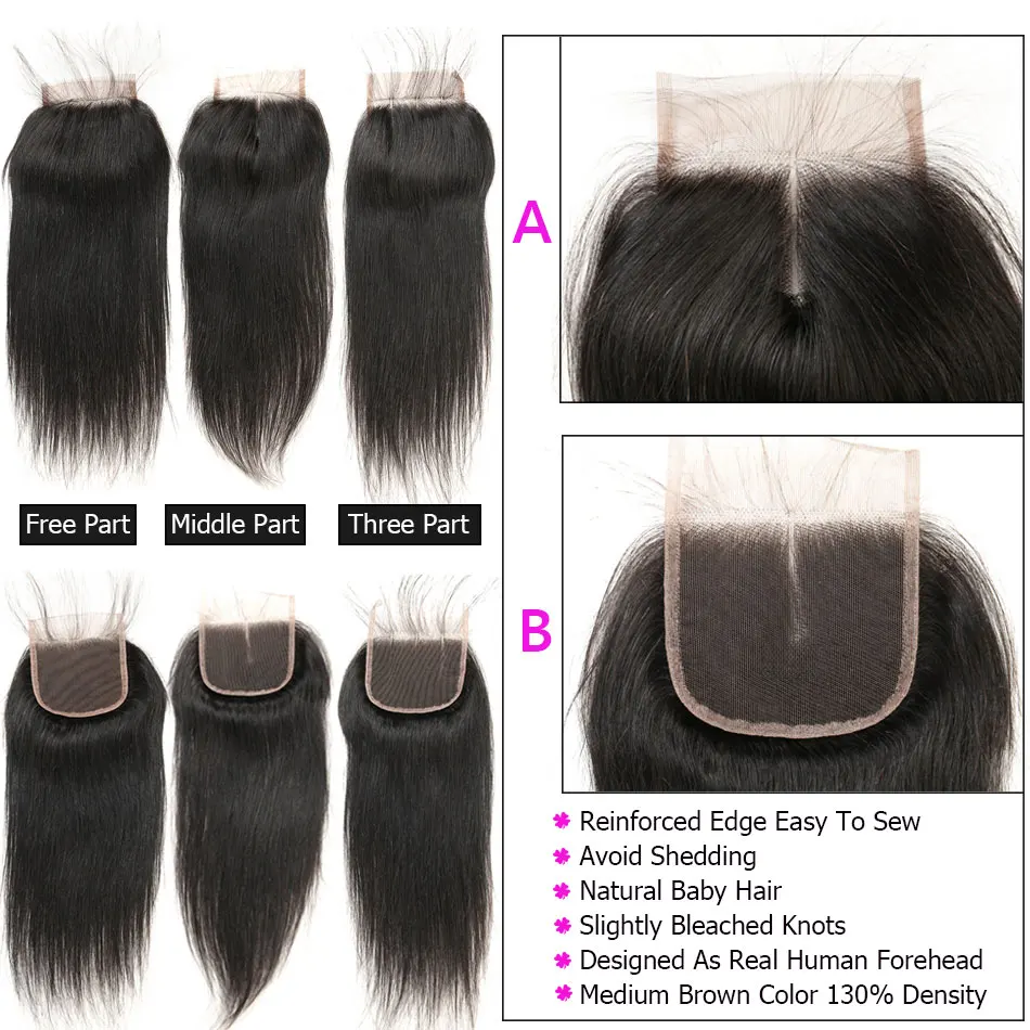 Прямые индийские искусственные волосы Remy с застежкой 3 пряди кружевные для