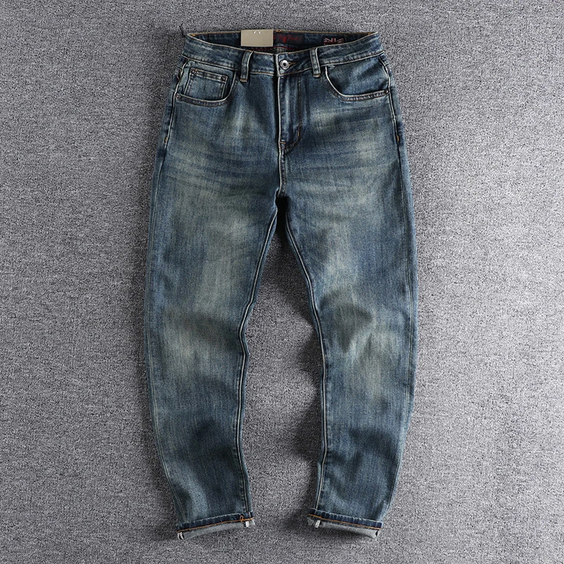 Мужские прямые свободные джинсы брюки с прямыми штанинами весна-осень 2021 |