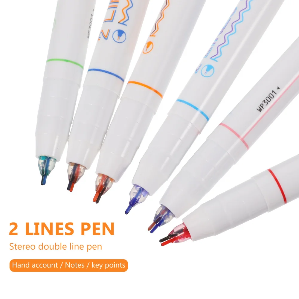 

6PCS Double Line Pen Professional Outline Pen Practical Sturdy Outline Pen