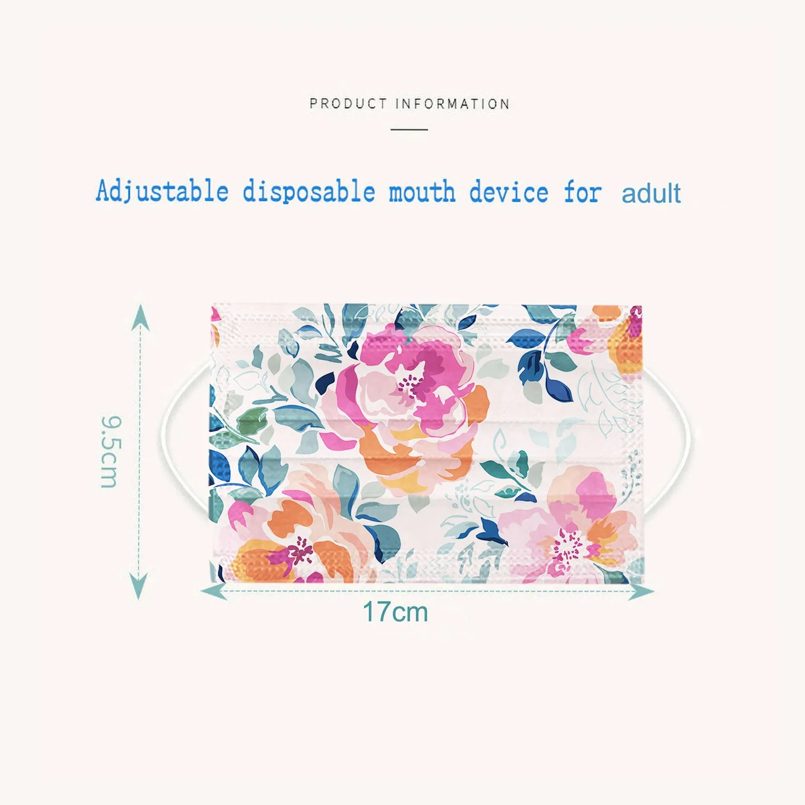 

50/100pc Mascarillas Adult Flower Print Disposable Face Mask 3ply Ear Loop Designer Mask For Face Mascarillas Mondmasker