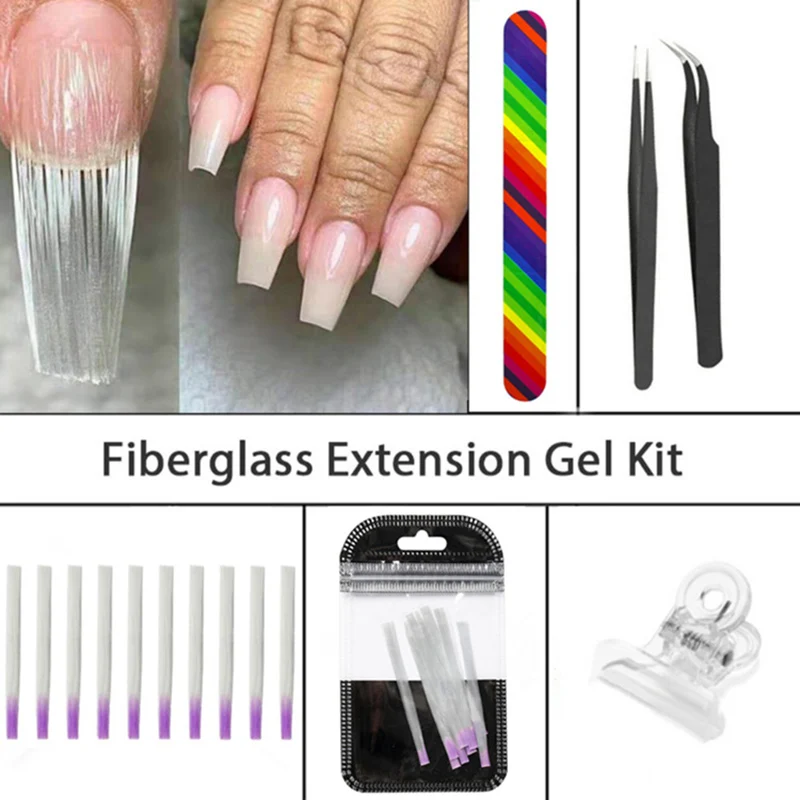 

10pcs Silk Fiber Optic for Nail Extension Form Non-Woven Silk UV Gel Building Fiber Manicure Tools CIN6 899