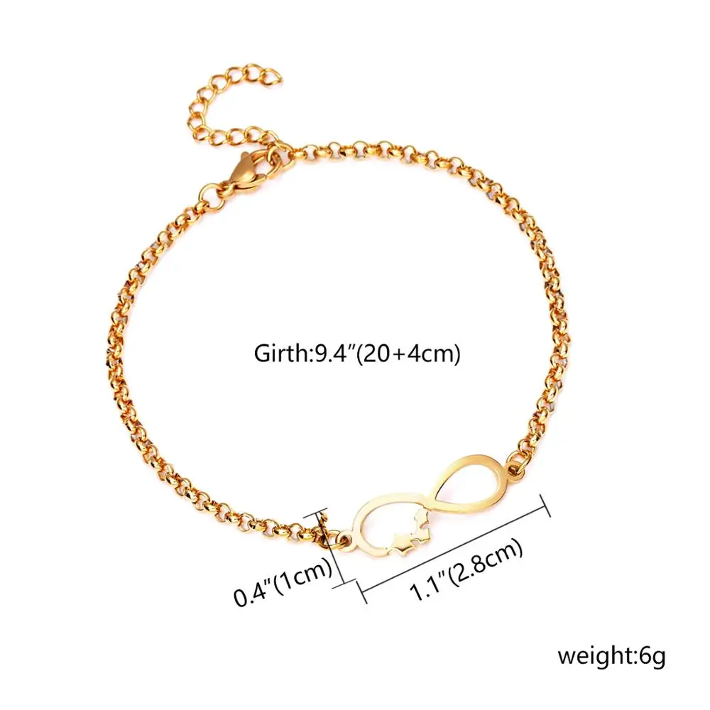 Модные браслеты из нержавеющей стали стрекоза бесконечное 8 двойное сердце