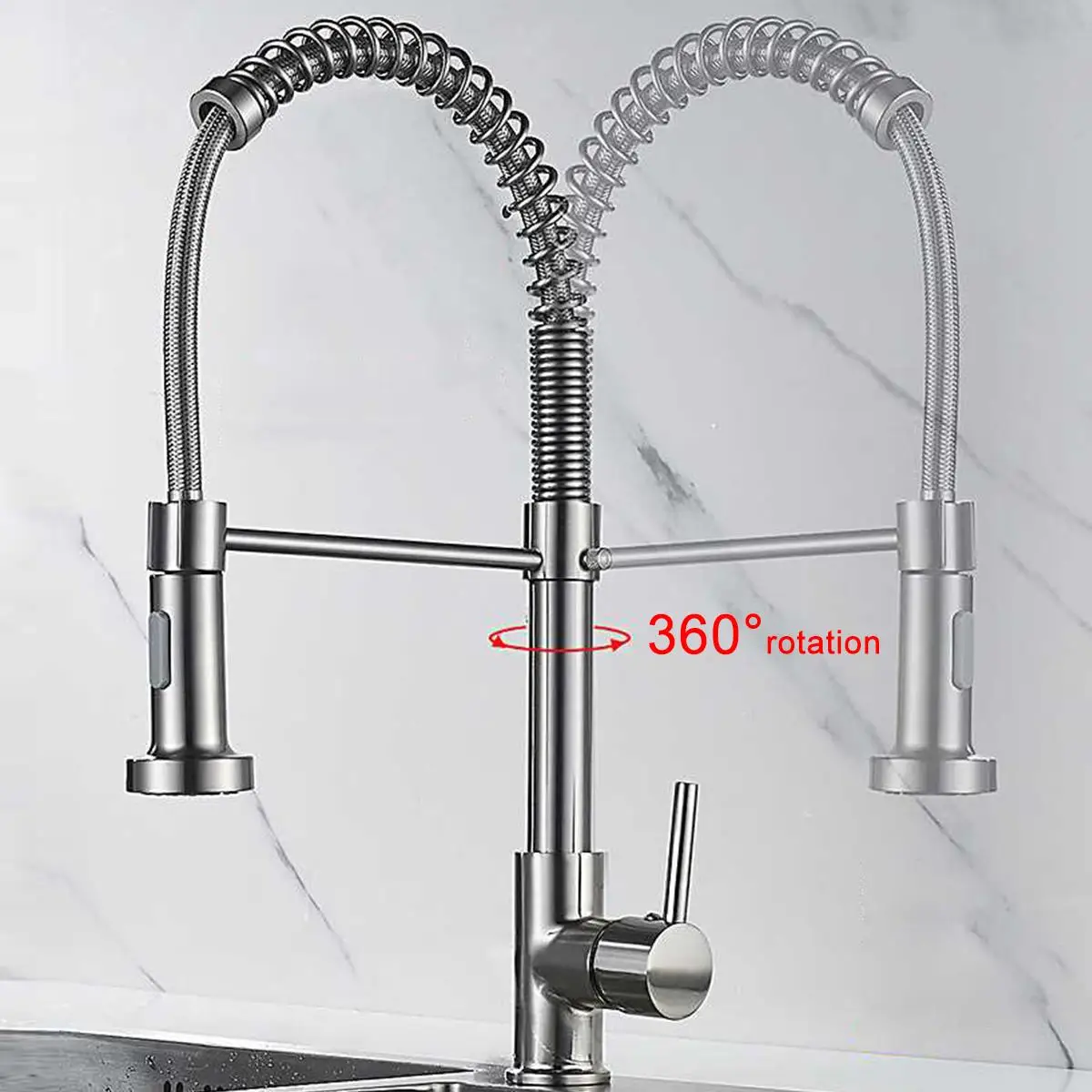 

Pull Out Kitchen Faucet Deck Mounted Mixer Tap 360 Degree Rotation Stream Sprayer Nozzle Kitchen Sink Hot Cold Taps