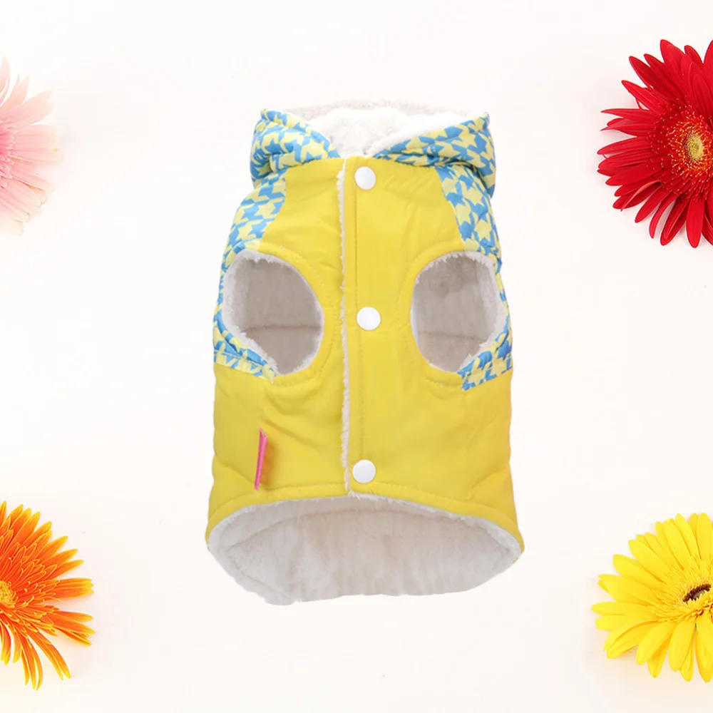 Тёплая хлопковая одежда для домашних животных с рисунком гусиные лапки|Пальто и