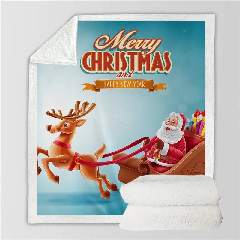 Плюшевое одеяло рождественские украшения для дома Фланелевое покрывало из