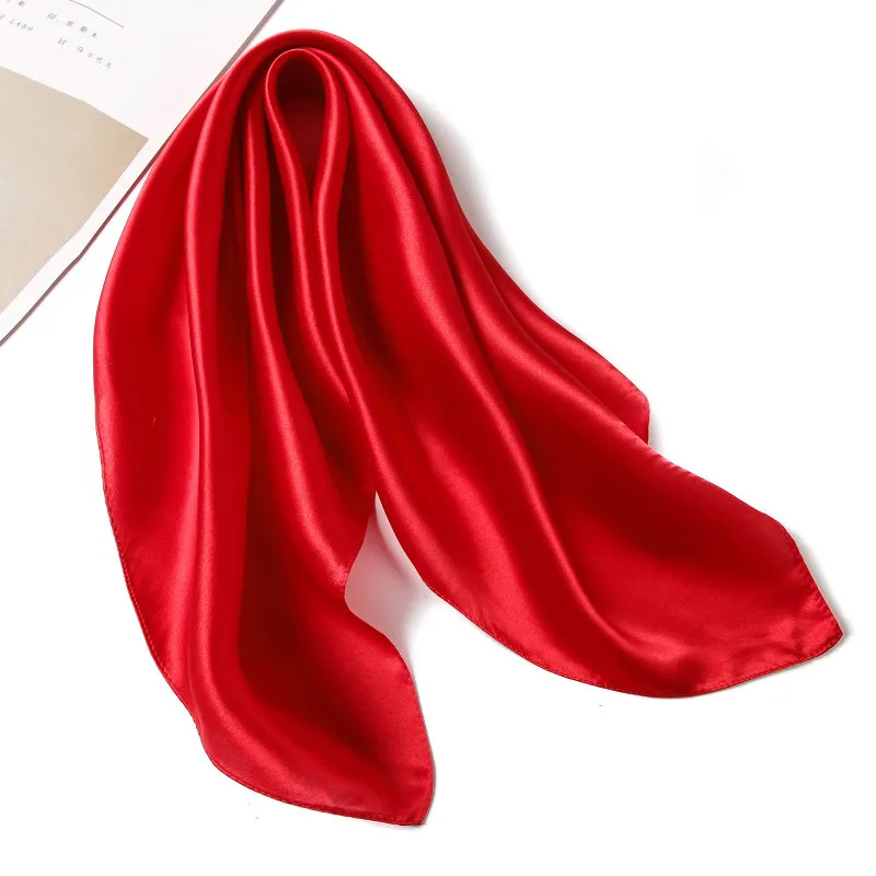 1 шт. шелковый шарф квадратный 100% шелк тутового шелка женский однотонный модный