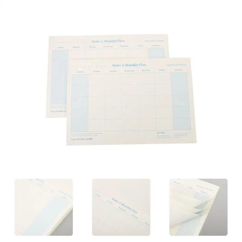 

2pcs Portable Paper Simple Hand Book Schedule Planner Notepad for Home School