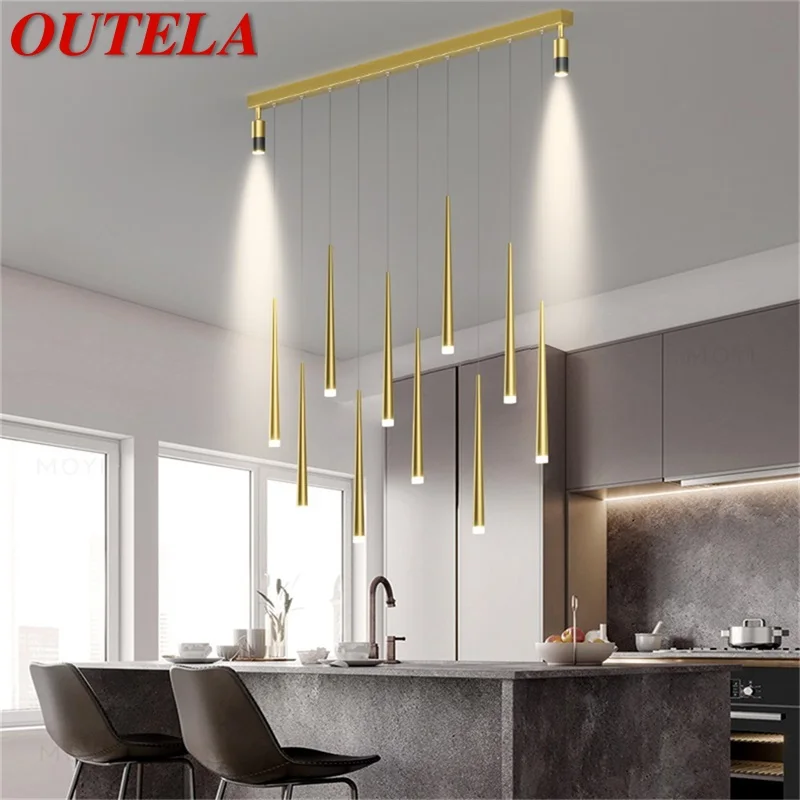 

OUTELA Nordic Pendant Light Modern LED Gold Lamps With Spotlight Fixtures for Home Dining Room Decoration