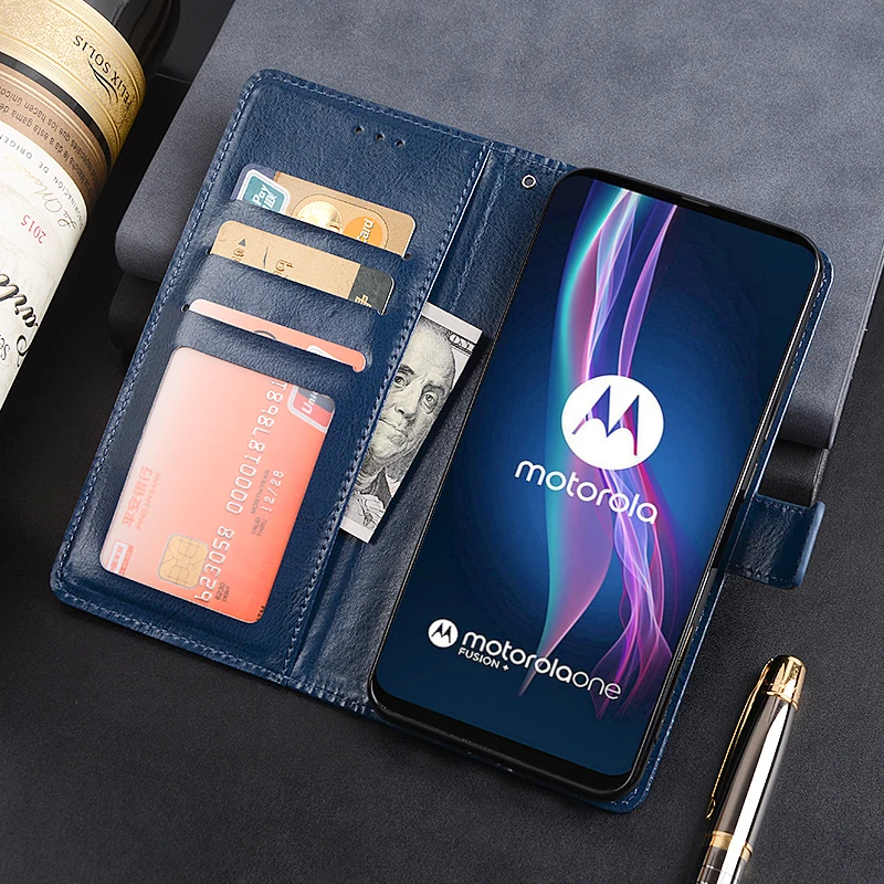 

Чехол-Кошелек для Motorola One Fusion, откидной кожаный чехол для Motorola One Fusion, чехол для телефона, чехол