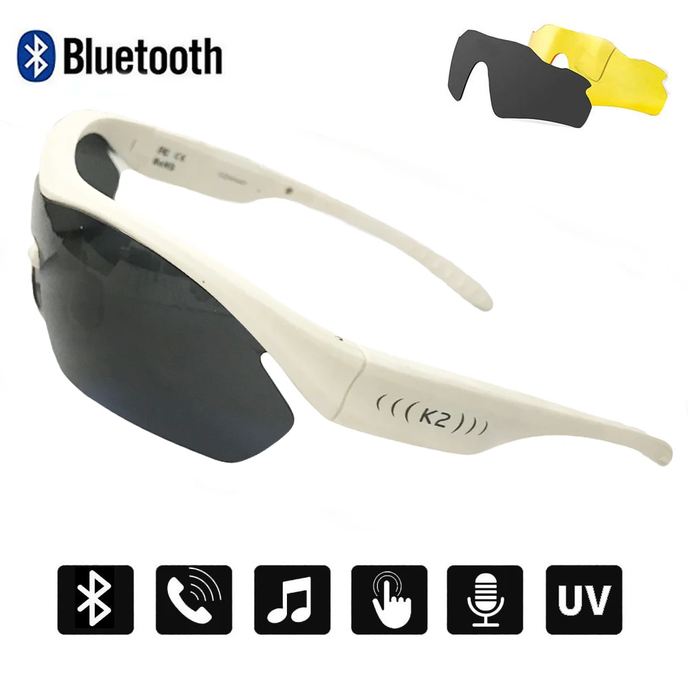 Black Gray Спортивные солнцезащитные очки Conway, bluetooth-гарнитура, голосовые музыкальные очки, сенсорное управление, умные солнцезащитные очки для рыбалки, гольфа, езды на велосипеде - Цвет линз: Black Gray