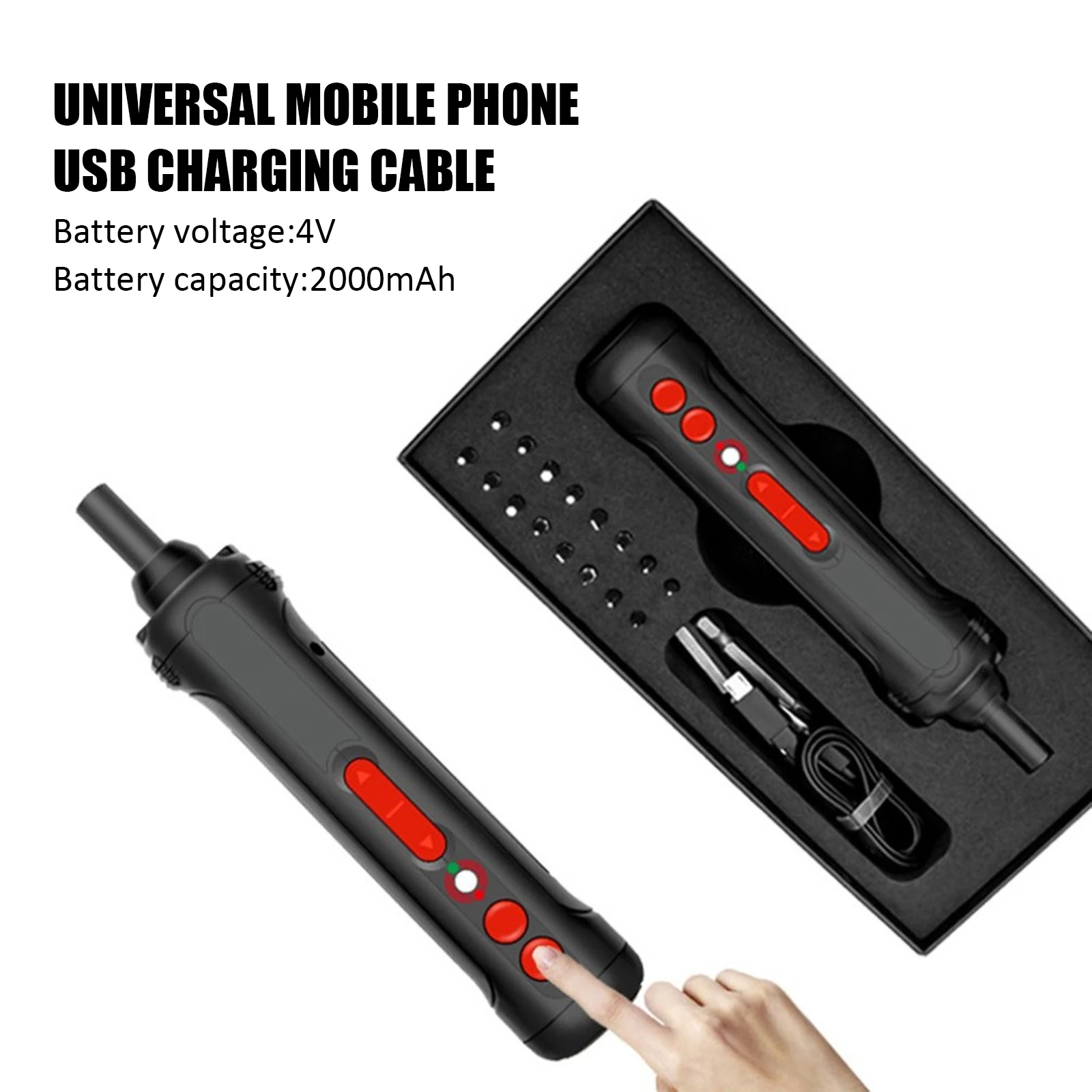 

FURONGHUA мини USB Перезаряжаемые электрическая отвертка с Светодиодный индикатор светильник 19 шт Биты