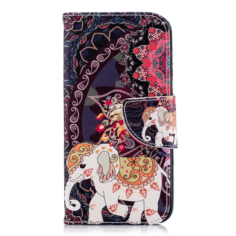 Flower Elephant Чехол-накладка с милой пандой для Apple iphone XS X XR 11 Pro Max 6 6S 7 8 Plus 5 5S кожаный чехол-кошелек D07Z - Цвет: Flower Elephant