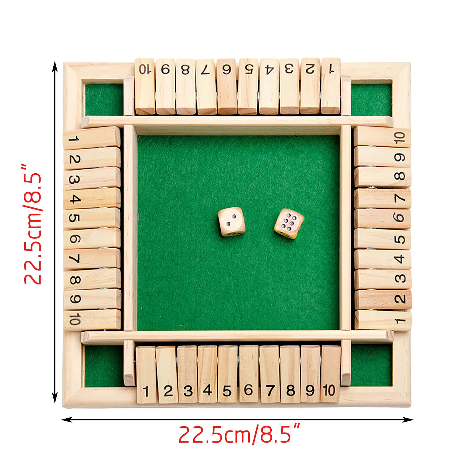 

2020 Traditional Four Sided Wooden 10 Number Pub Bar Board Dice Game For Shut the Box Parent-child Interactive Game Toys F