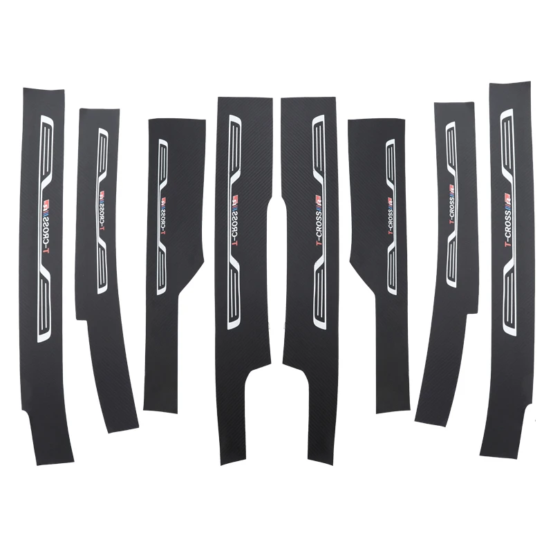 Автомобильный накладной порог с порогами из искусственной кожи PU и углеродного волокна для автомобилей Volkswagen VW T-Cross 2019 2020 годов.