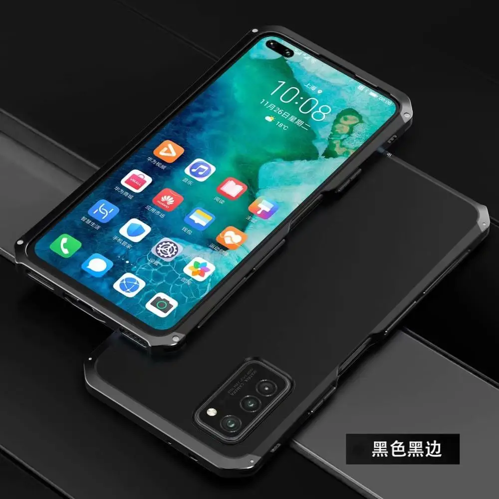 

Cover Case For Huawei Honor P40 Metal Aluminum Bumber Back Cover & PC Heavy Duty Shockproof Phone Case For Huawei Honor P40 Pro
