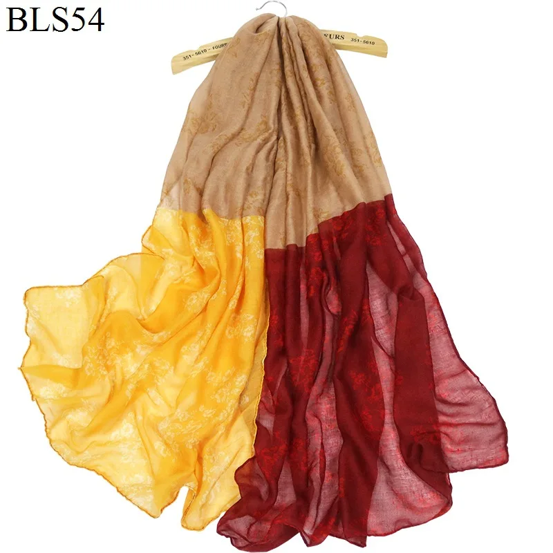 ELIfashion Модный Шарф Длинный мягкий три части Флора смешанных цветов обертывание