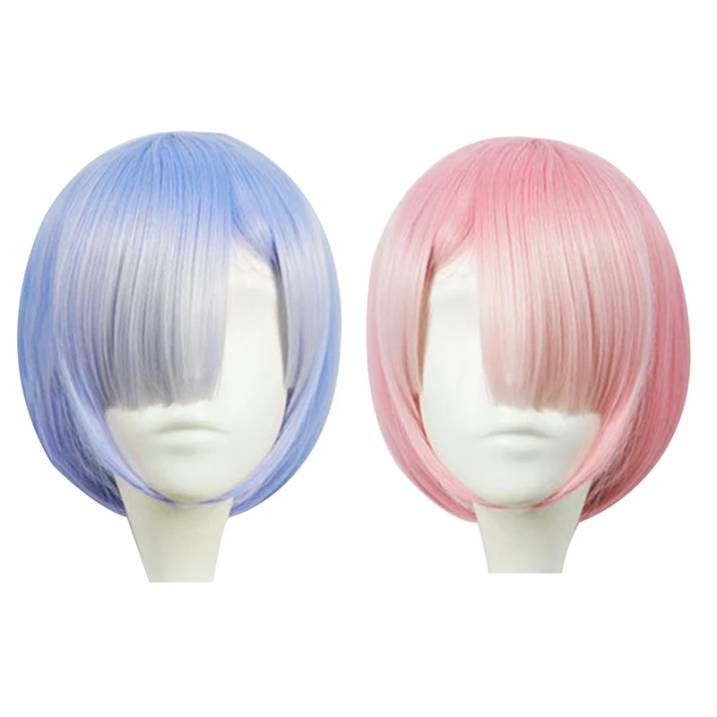 

Graduated Color REM Cosplay Wig Or RAM Cosplay Wigs Re:Zero Starting Life In Another World Costume Play Halloween Costumes
